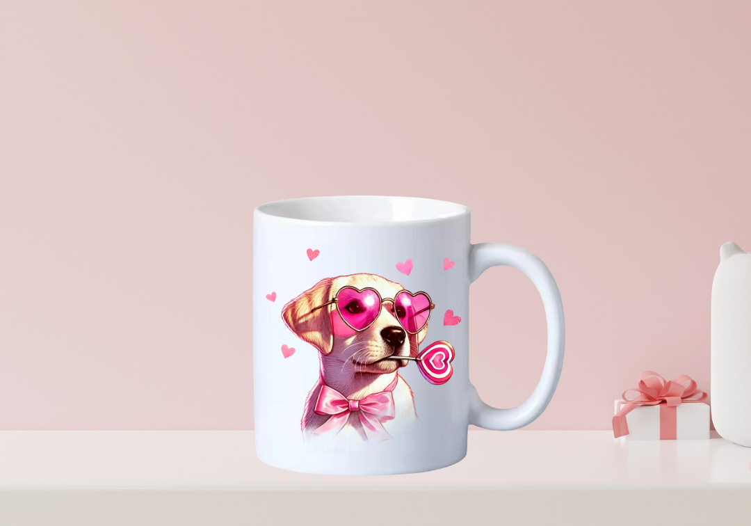 Tasse Labrador beige Saint-Valentin