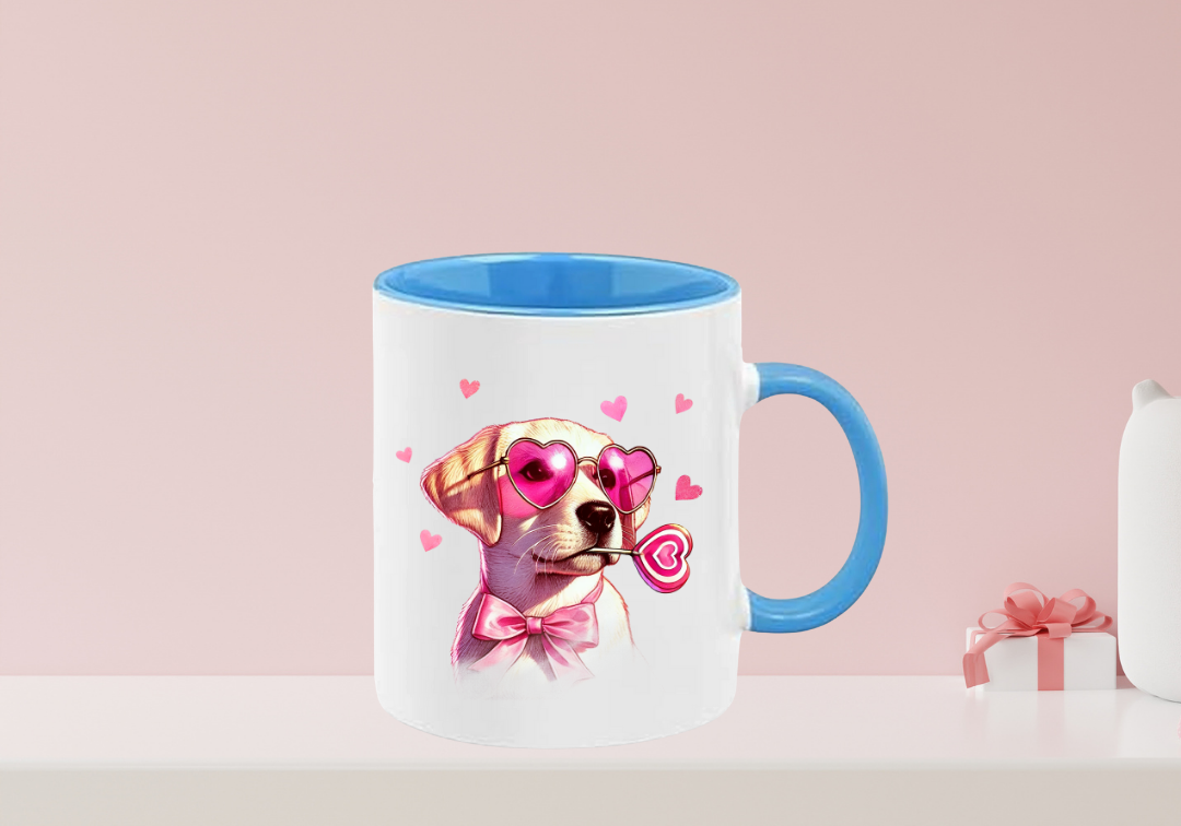 Tasse Labrador beige Saint-Valentin
