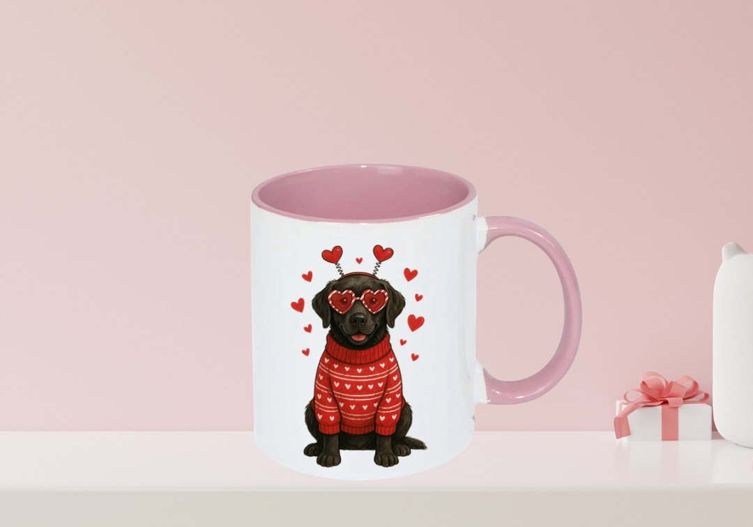 Tasse Labrador noir Saint-Valentin