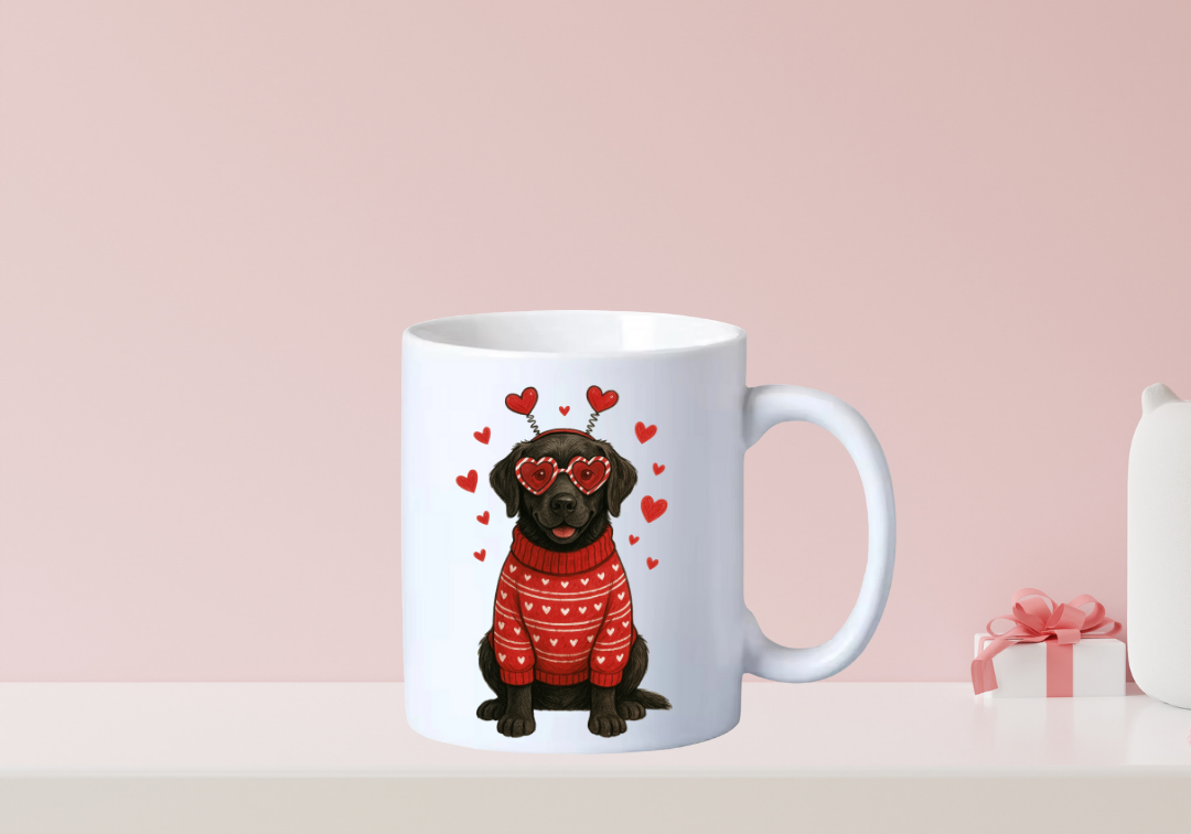 Tasse Labrador noir Saint-Valentin