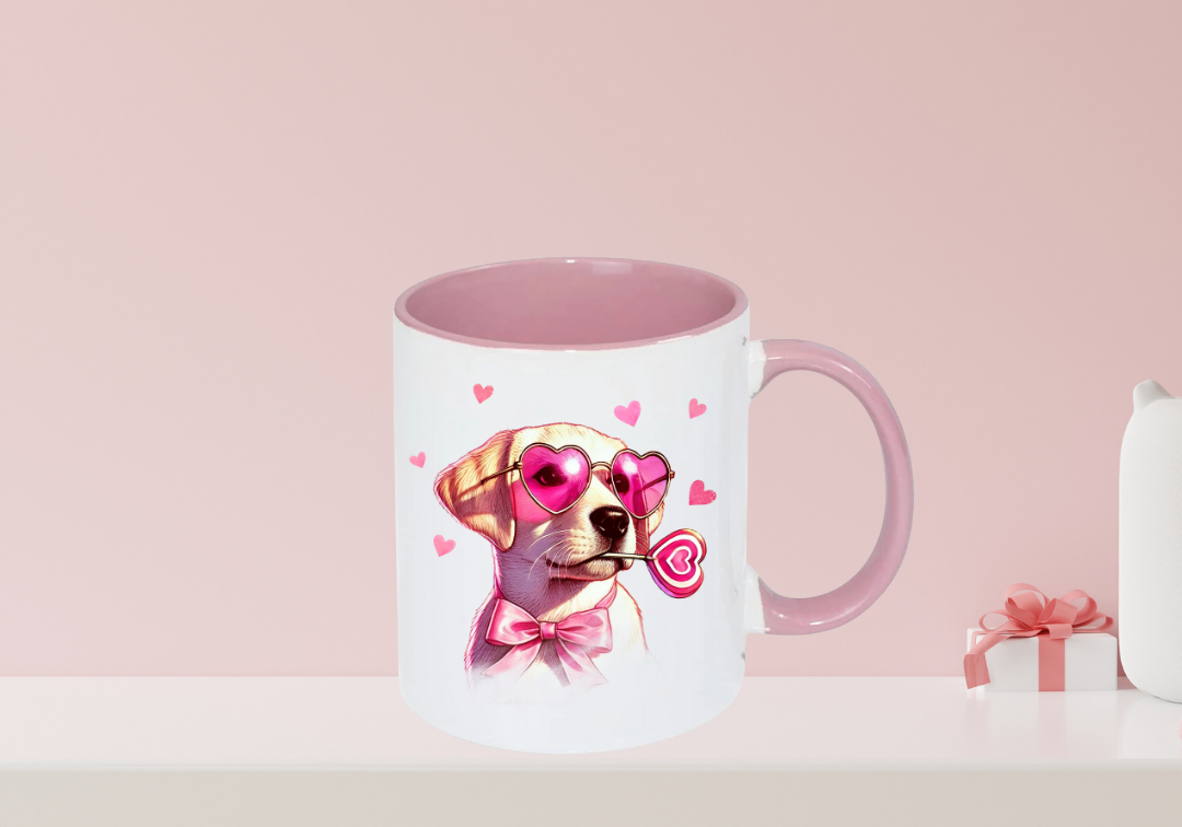 Tasse Labrador beige Saint-Valentin