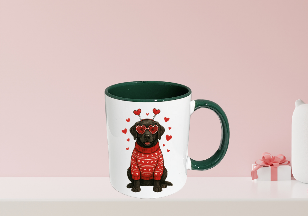 Tasse Labrador noir Saint-Valentin