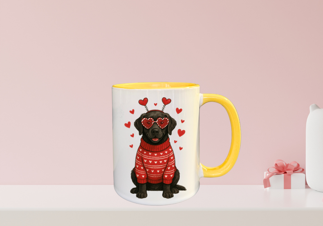 Tasse Labrador noir Saint-Valentin