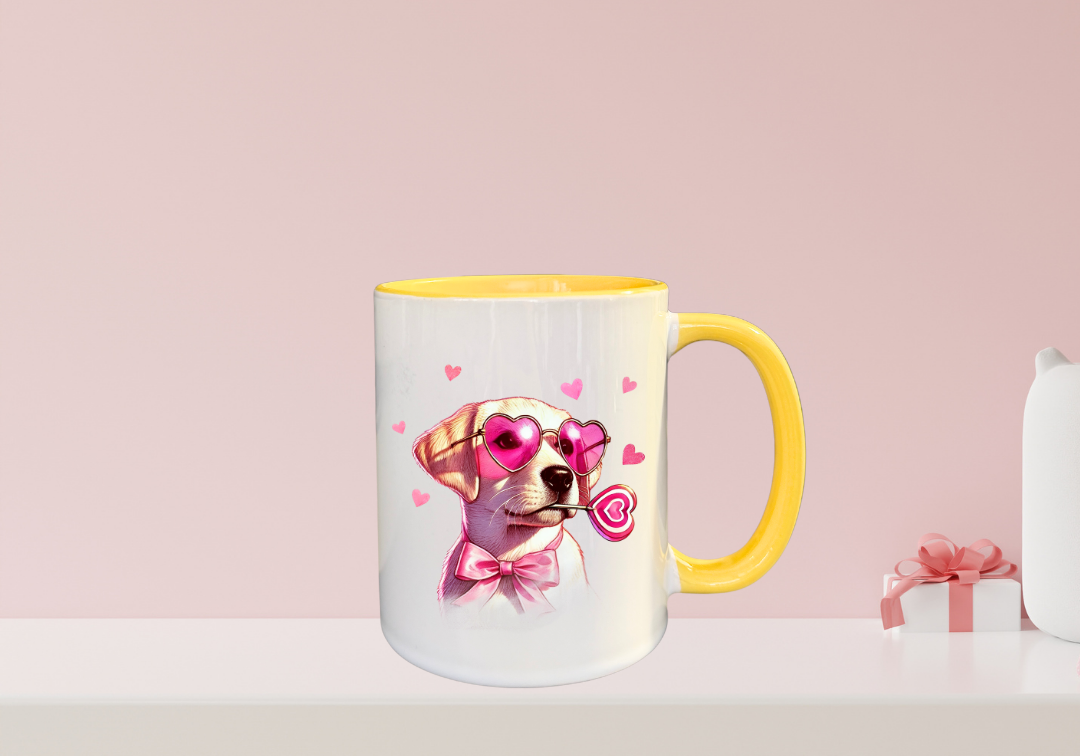 Tasse Labrador beige Saint-Valentin