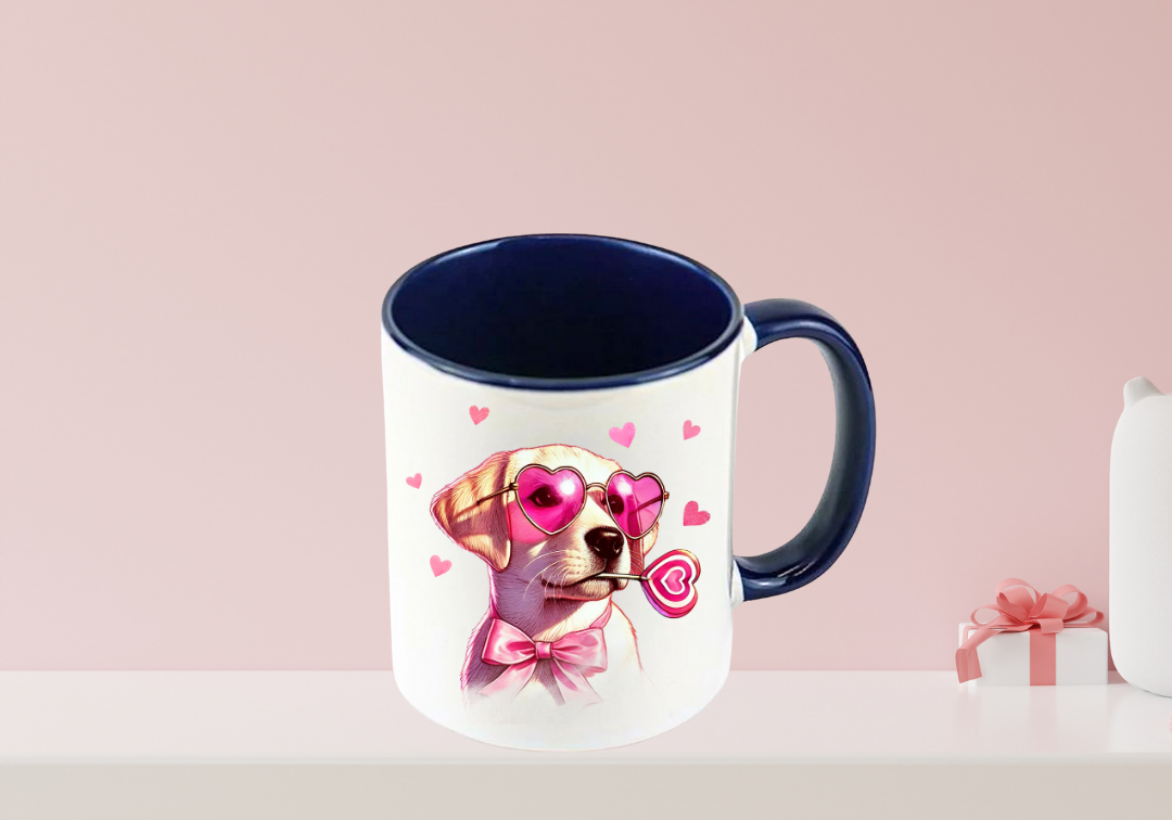 Tasse Labrador beige Saint-Valentin