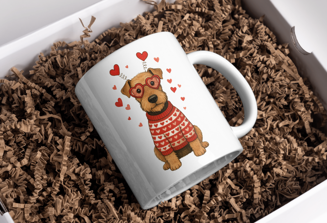Tasse Airdale Terrier Saint-Valentin