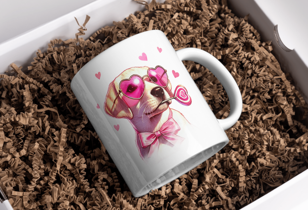 Tasse Labrador beige Saint-Valentin