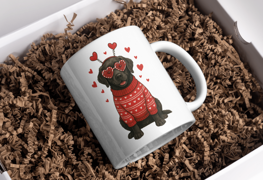 Tasse Labrador noir Saint-Valentin