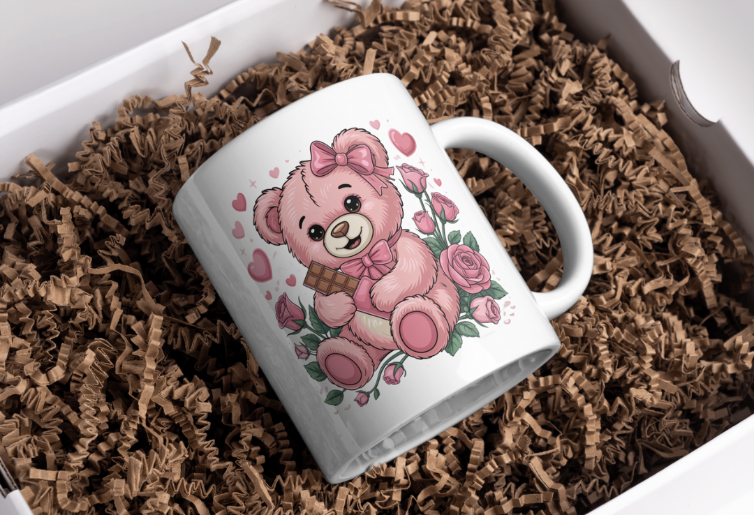 Tasse Ourson rose Saint-Valentin